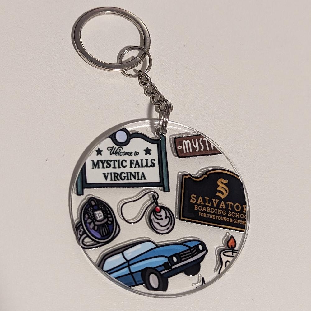Vampire Diaries Mystic Falls Keychain New!